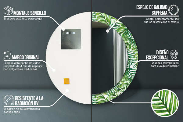 Circle decorative mirror Tropical palm