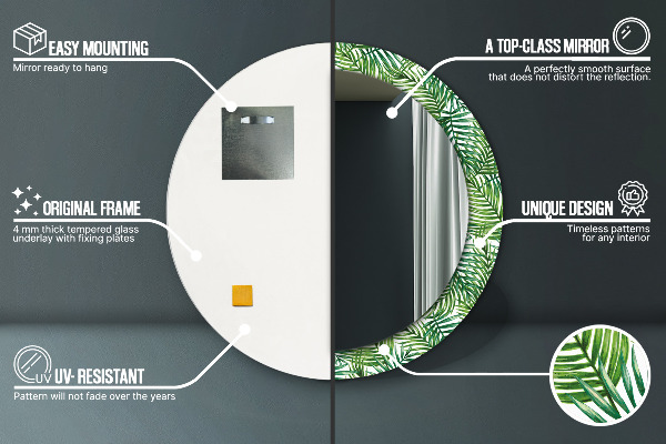 Circle decorative mirror Tropical palm