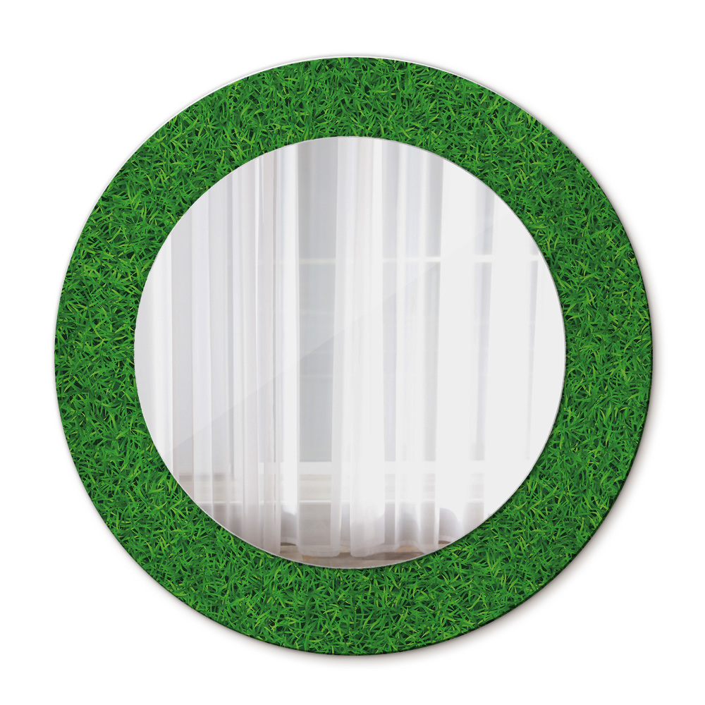 Round wall mirror design Green grass