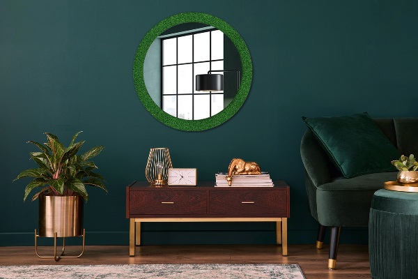 Round wall mirror design Green grass