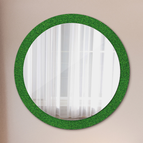 Round wall mirror design Green grass