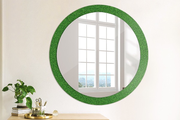Round wall mirror design Green grass