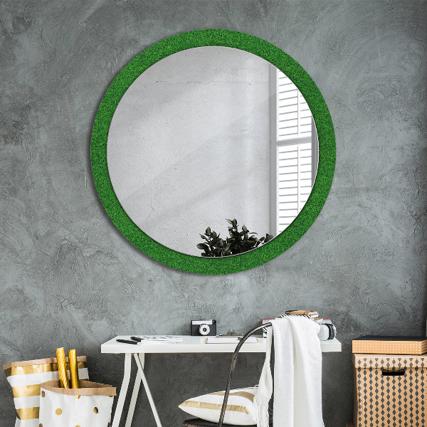 Round wall mirror design Green grass