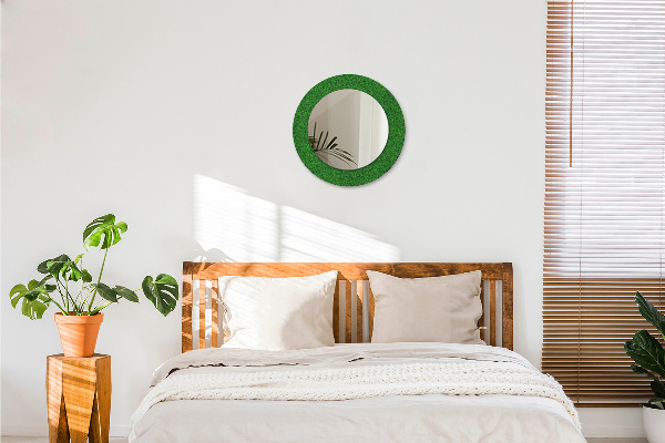Round wall mirror design Green grass