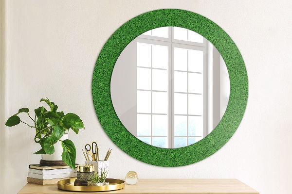 Round wall mirror design Green grass