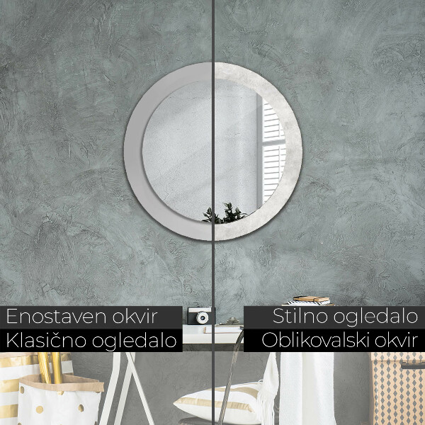 Round wall mirror design Concrete texture