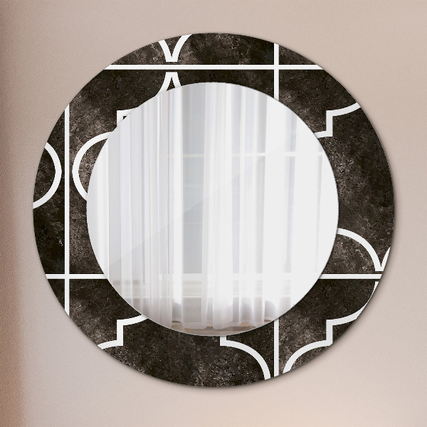 Round printed mirror Antique tiles