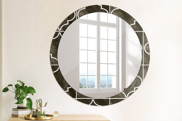 Round printed mirror Antique tiles