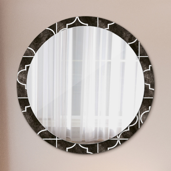Round printed mirror Antique tiles