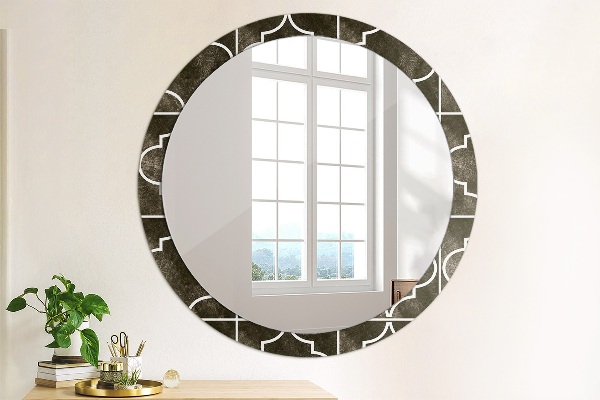 Round printed mirror Antique tiles