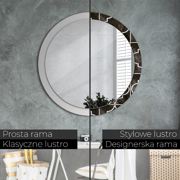 Round printed mirror Antique tiles