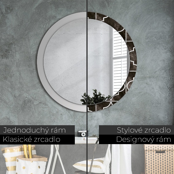 Round printed mirror Antique tiles