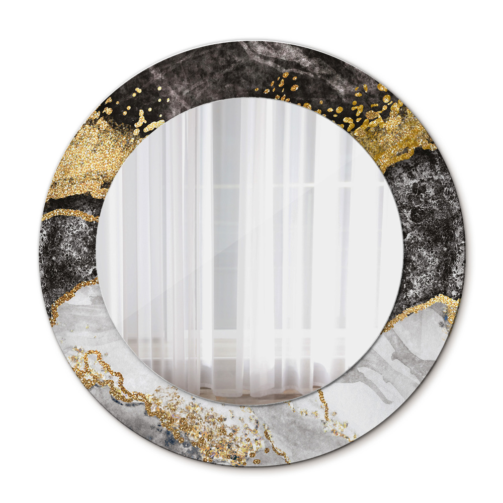 Round wall mirror decor Marble and gold