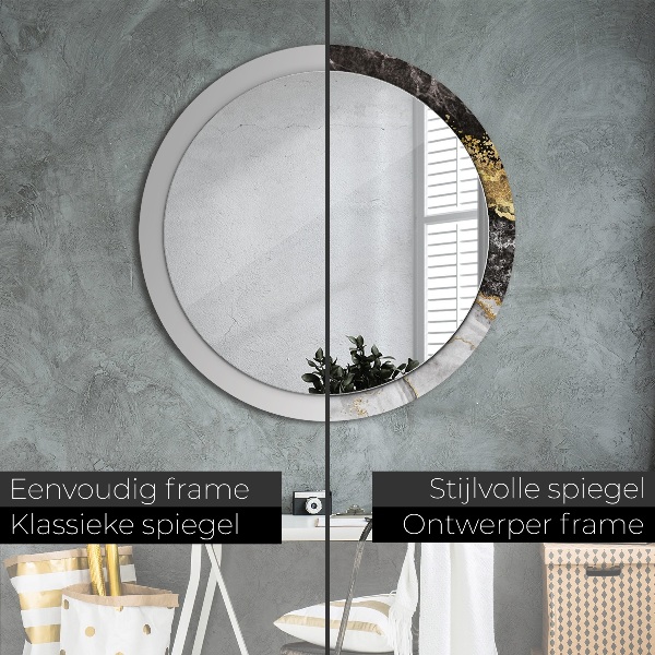 Round wall mirror decor Marble and gold