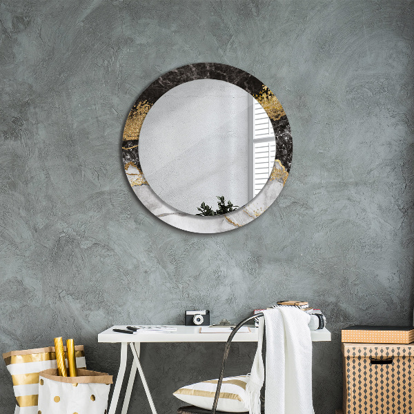Round wall mirror decor Marble and gold