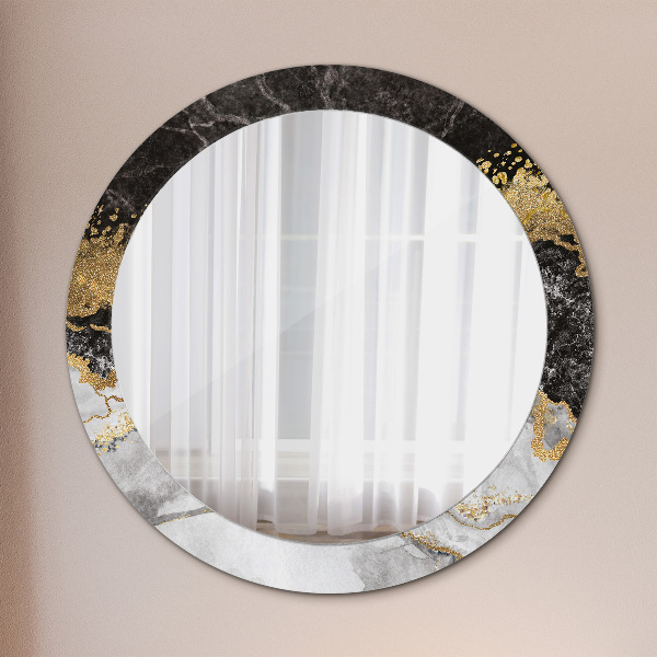 Round wall mirror decor Marble and gold
