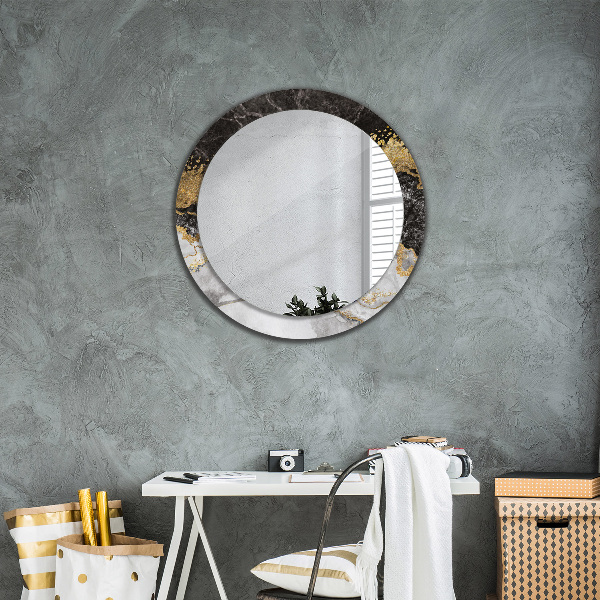 Round wall mirror decor Marble and gold