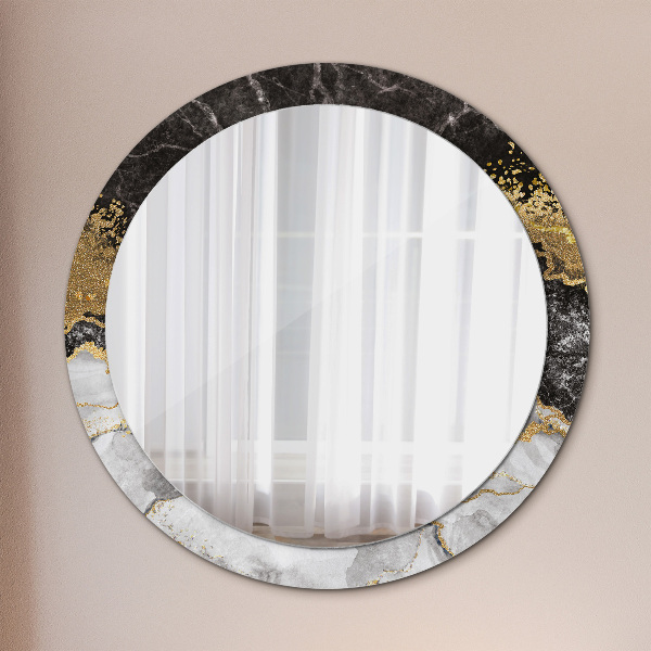 Round wall mirror decor Marble and gold