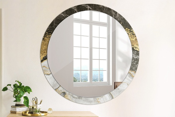 Round wall mirror decor Marble and gold