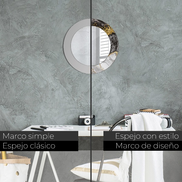 Round wall mirror decor Marble and gold