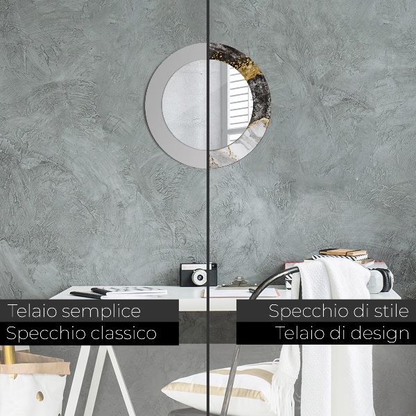 Round wall mirror decor Marble and gold