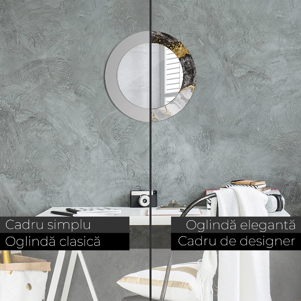Round wall mirror decor Marble and gold