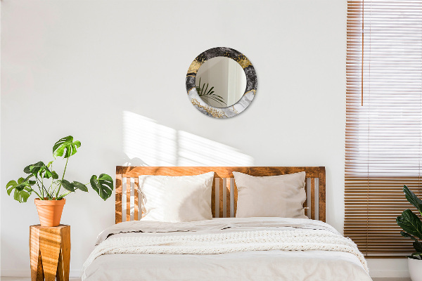 Round wall mirror decor Marble and gold