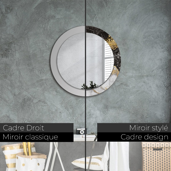 Round wall mirror decor Marble and gold