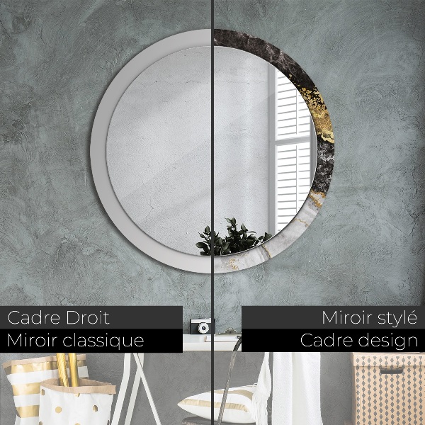 Round wall mirror decor Marble and gold