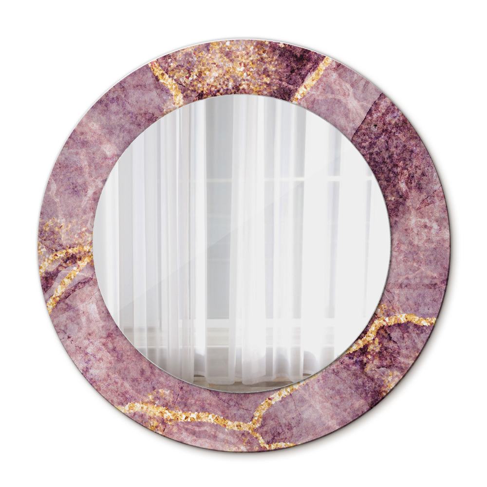 Round wall mirror decor Marble with the addition of gold
