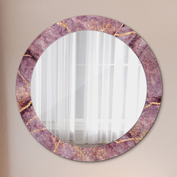 Round wall mirror decor Marble with the addition of gold