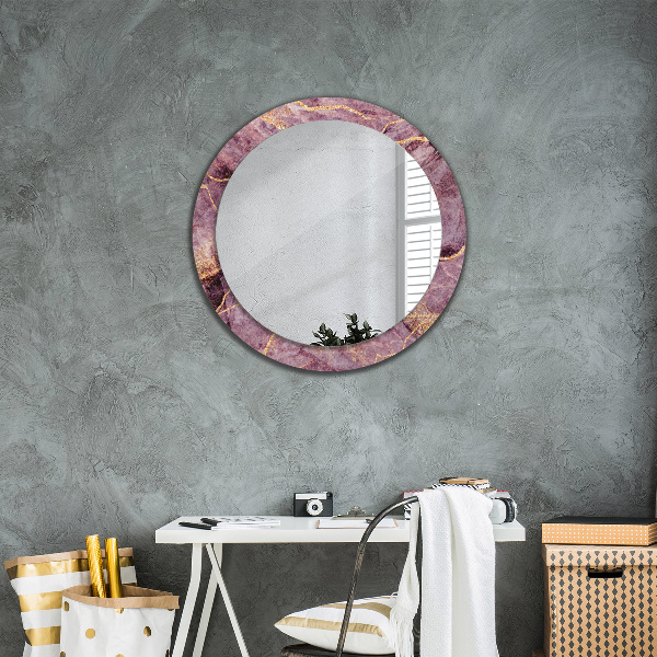 Round wall mirror decor Marble with the addition of gold