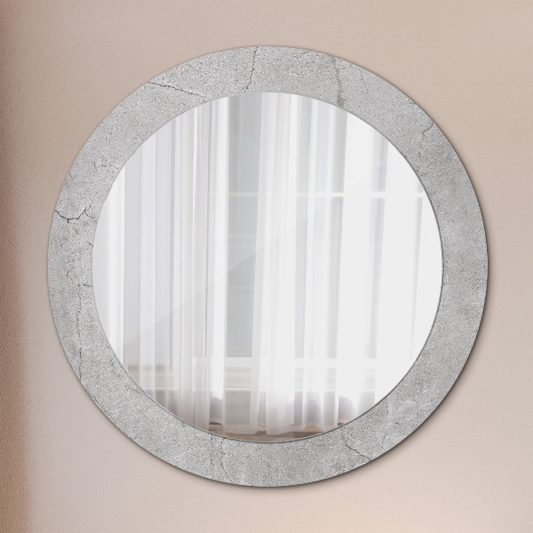 Round wall mirror decor Gray cement
