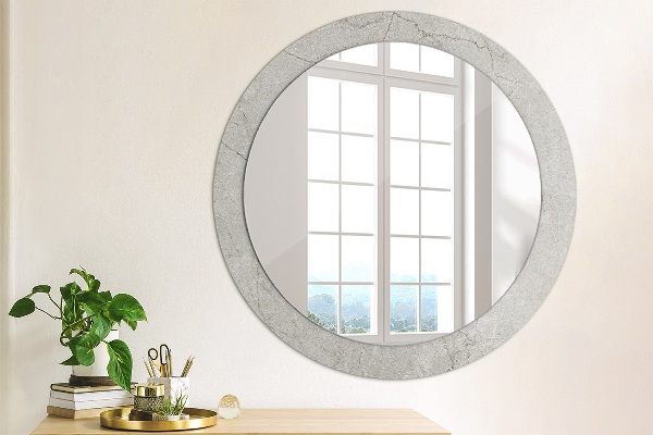 Round wall mirror decor Gray cement