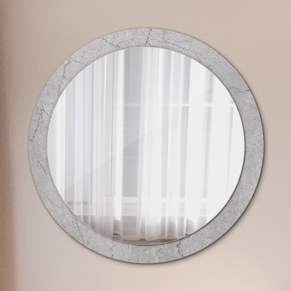 Round wall mirror decor Gray cement