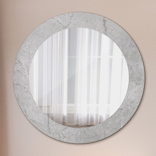 Round wall mirror decor Gray cement