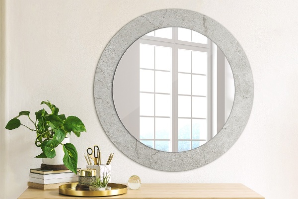 Round wall mirror decor Gray cement
