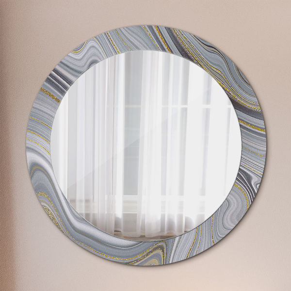 Circle decorative mirror Gray marble