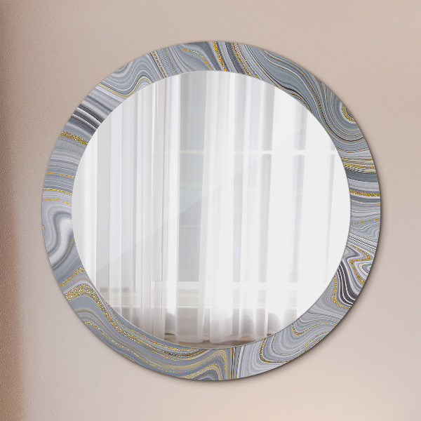 Circle decorative mirror Gray marble