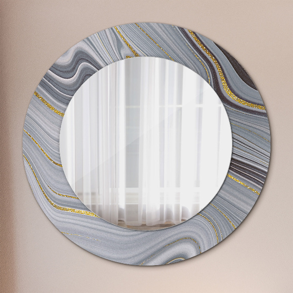 Circle decorative mirror Gray marble