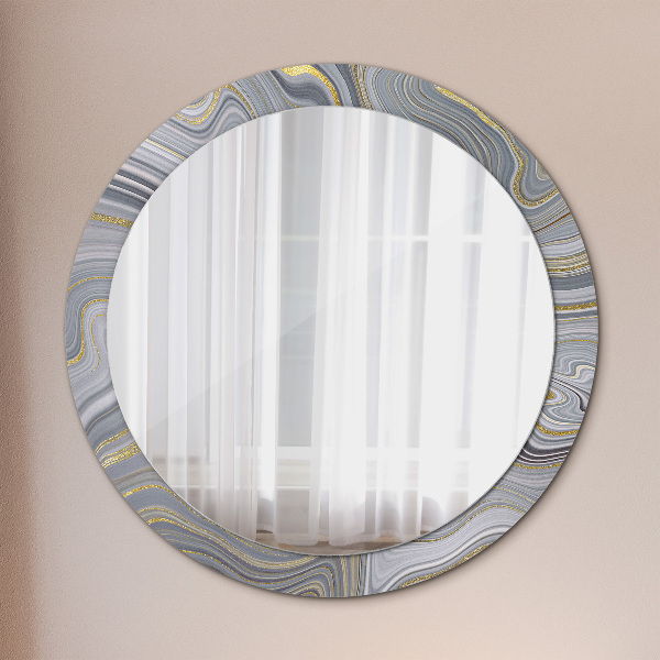 Circle decorative mirror Gray marble