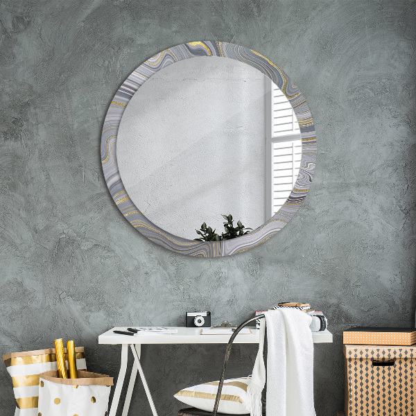 Circle decorative mirror Gray marble