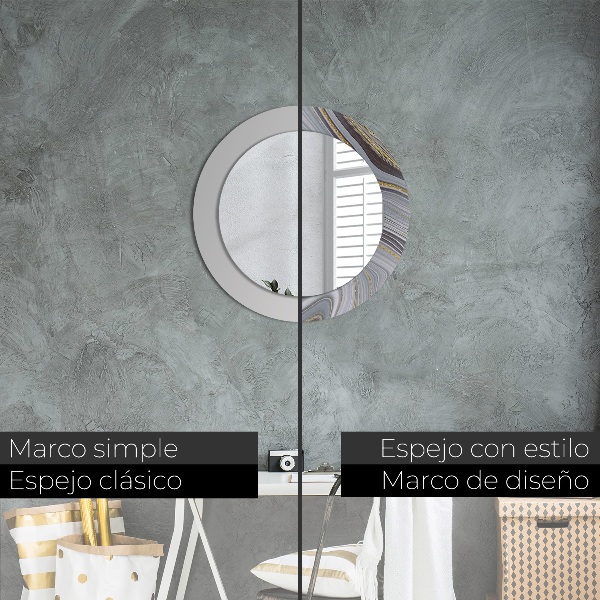 Circle decorative mirror Gray marble