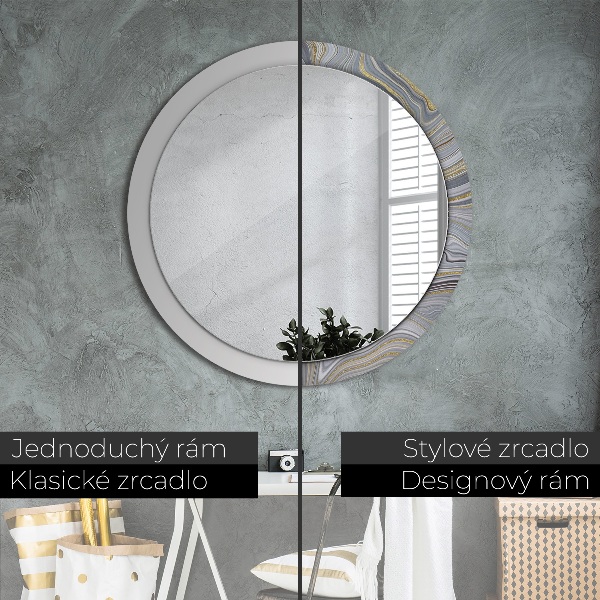 Circle decorative mirror Gray marble