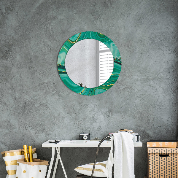 Round printed mirror Agat jaspis marble