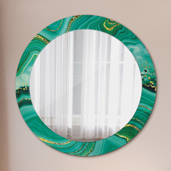 Round printed mirror Agat jaspis marble