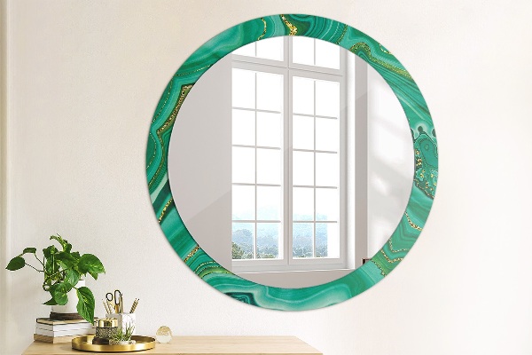 Round printed mirror Agat jaspis marble