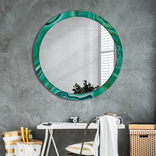 Round printed mirror Agat jaspis marble