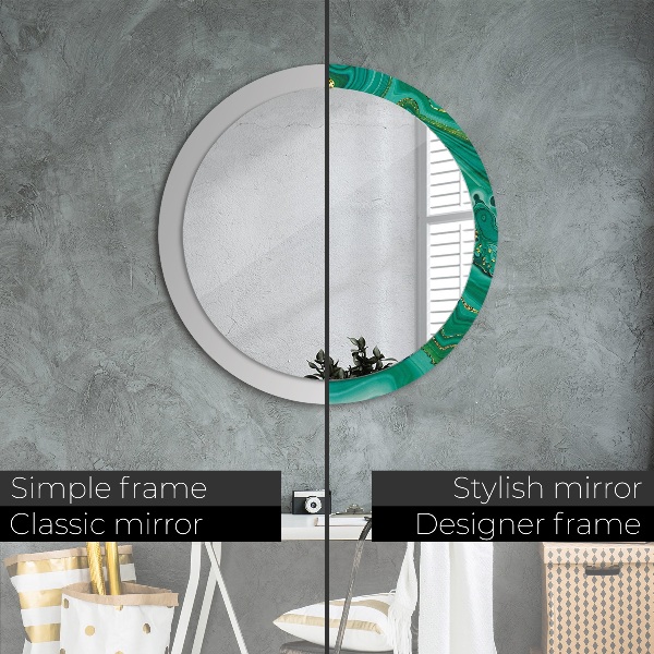 Round printed mirror Agat jaspis marble