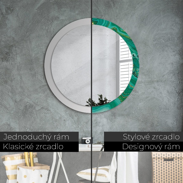 Round printed mirror Agat jaspis marble